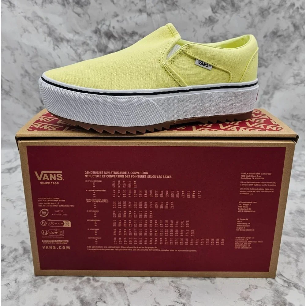 Vans Asher Platform St Canvas Light Green Women's Shoes Size 9.5 - Picture 3 of 11